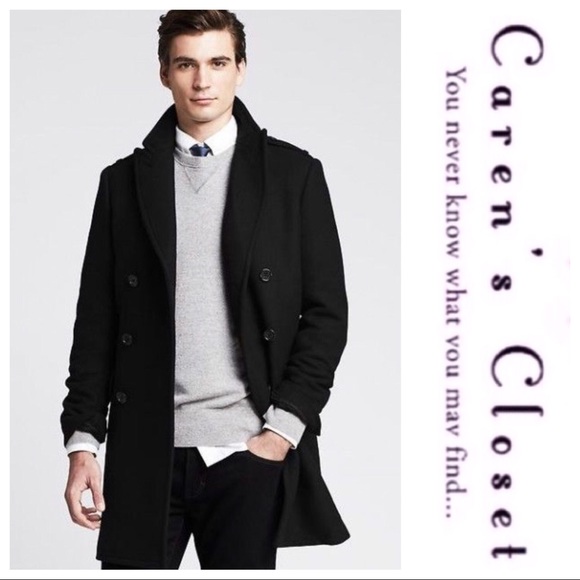 Banana Republic Other - Men’s Banana Republic Black Cashmere & Wool Coat